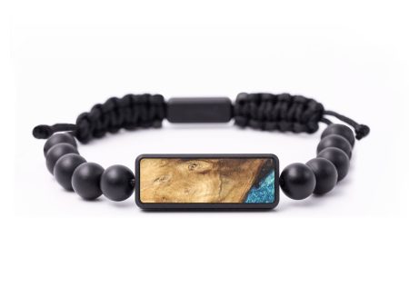 Onyx Bead Wood+Resin Bracelet - Kasey (Blue, 673866) Supply