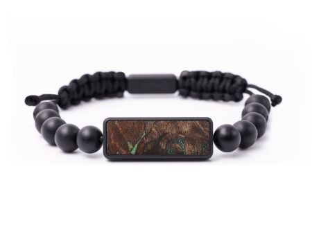 Onyx Bead Wood+Resin Bracelet - Paige (Wood Burl, 673811) Fashion