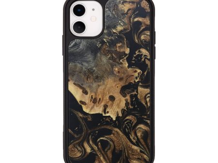 iPhone 11 Wood+Resin Phone Case - Anastasia (Black & White, 672242) Supply