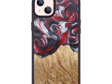 iPhone 14 Plus Wood+Resin Phone Case - Matthew (Red, 672182) For Sale