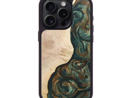 iPhone 15 Pro Wood+Resin Phone Case - Adrian (Green, 676583) Supply