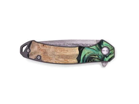 EDC Wood+Resin Pocket Knife - Tevin (Green, 671984) For Cheap