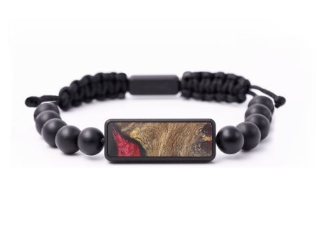 Onyx Bead Wood+Resin Bracelet - Elizabeth (Red, 672469) Sale