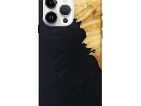 iPhone 15 Pro Max Wood+Resin Live Edge Phone Case - Alton (Pure Black, 674619) Supply