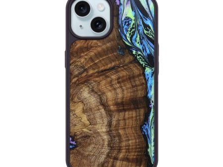 iPhone 15 Wood+Resin Phone Case - Kellen (Aurora, 673690) Sale