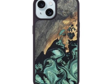 iPhone 15 Wood+Resin Phone Case - Jazmin (Green, 672905) Hot on Sale