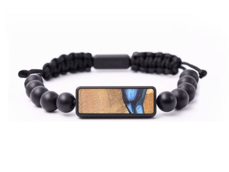 Onyx Bead Wood+Resin Bracelet - Adeline (Blue, 674868) For Cheap