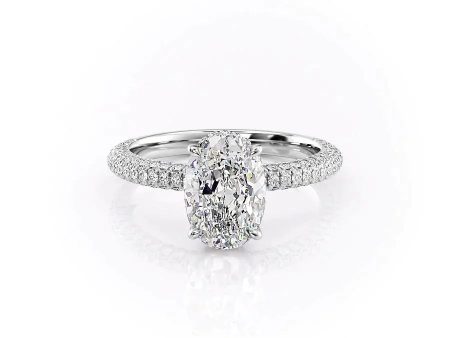 The Celine Set With A 3 Carat Oval Moissanite Online