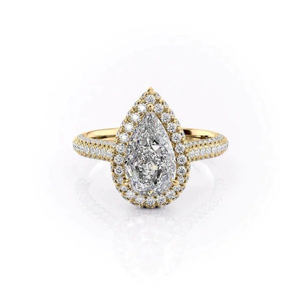 The Kylie Set With A 5 Carat Pear Moissanite on Sale