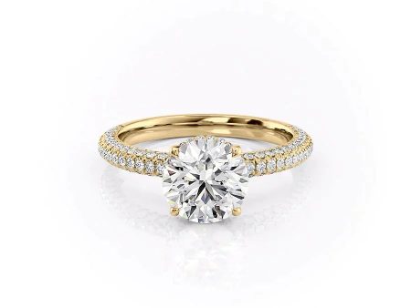 The Celine Set With A 4 Carat Round Moissanite Cheap