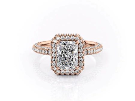 The Kylie Set With A 3.5 Carat Radiant Moissanite For Sale