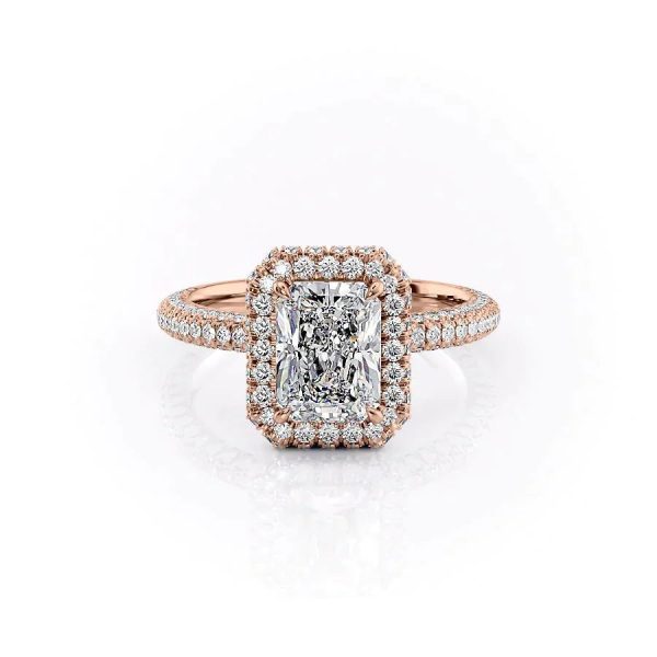 The Kylie Set With A 3.5 Carat Radiant Moissanite For Sale