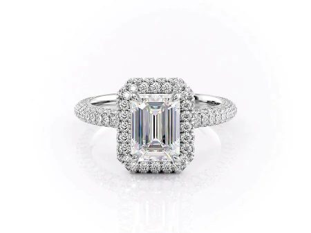 The Kylie Set With A 3.5 Carat Emerald Moissanite Sale