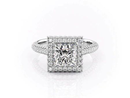 The Kylie Set With A 3 Carat Princess Moissanite on Sale