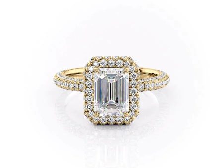 The Kylie Set With A 4.5 Carat Emerald Moissanite Cheap