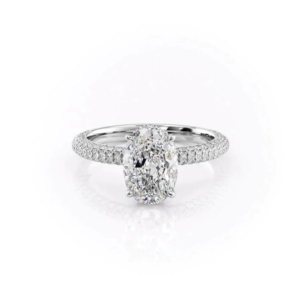 The Celine Set With A 4.5 Carat Oval Moissanite For Discount