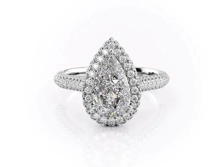 The Kylie Set With A 4.5 Carat Pear Moissanite Online Hot Sale