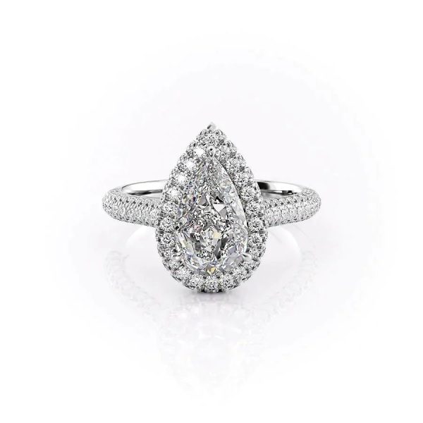 The Kylie Set With A 4.5 Carat Pear Moissanite Online Hot Sale