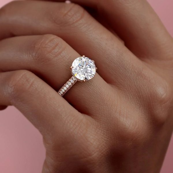 The Celine Set With A 2.5 Carat Round Moissanite Online