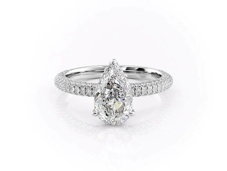 The Celine Set With A 2.5 Carat Pear Moissanite Online now