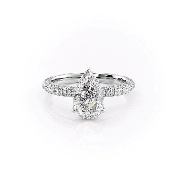 The Celine Set With A 2.5 Carat Pear Moissanite Online now