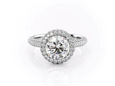 The Kylie Set With A 5 Carat Round Moissanite For Sale