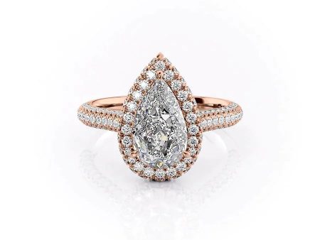 The Kylie Set With A 3.5 Carat Pear Moissanite Sale